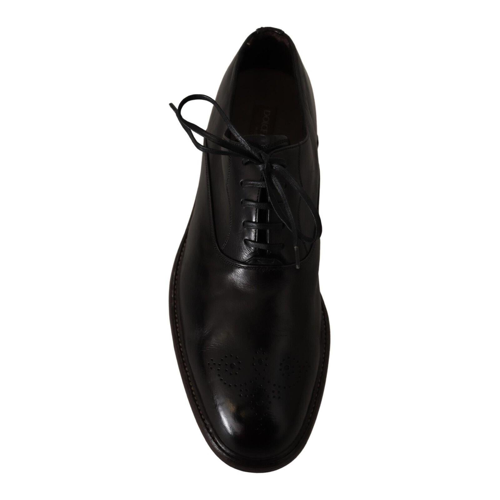 Dolce &amp; Gabbana Elegant Black Leather Derby Formal Shoes