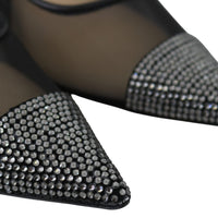 Jimmy Choo Elegant Black Mesh Crystal Pumps