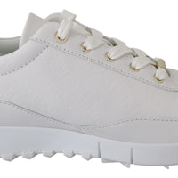 Jimmy Choo Elegant White Leather Sneakers