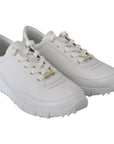 Jimmy Choo Elegant White Leather Sneakers