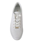 Jimmy Choo Elegant White Leather Sneakers