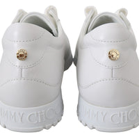 Jimmy Choo Elegant White Leather Sneakers