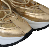 Jimmy Choo Golden Glamour Mesh Leather Sneakers