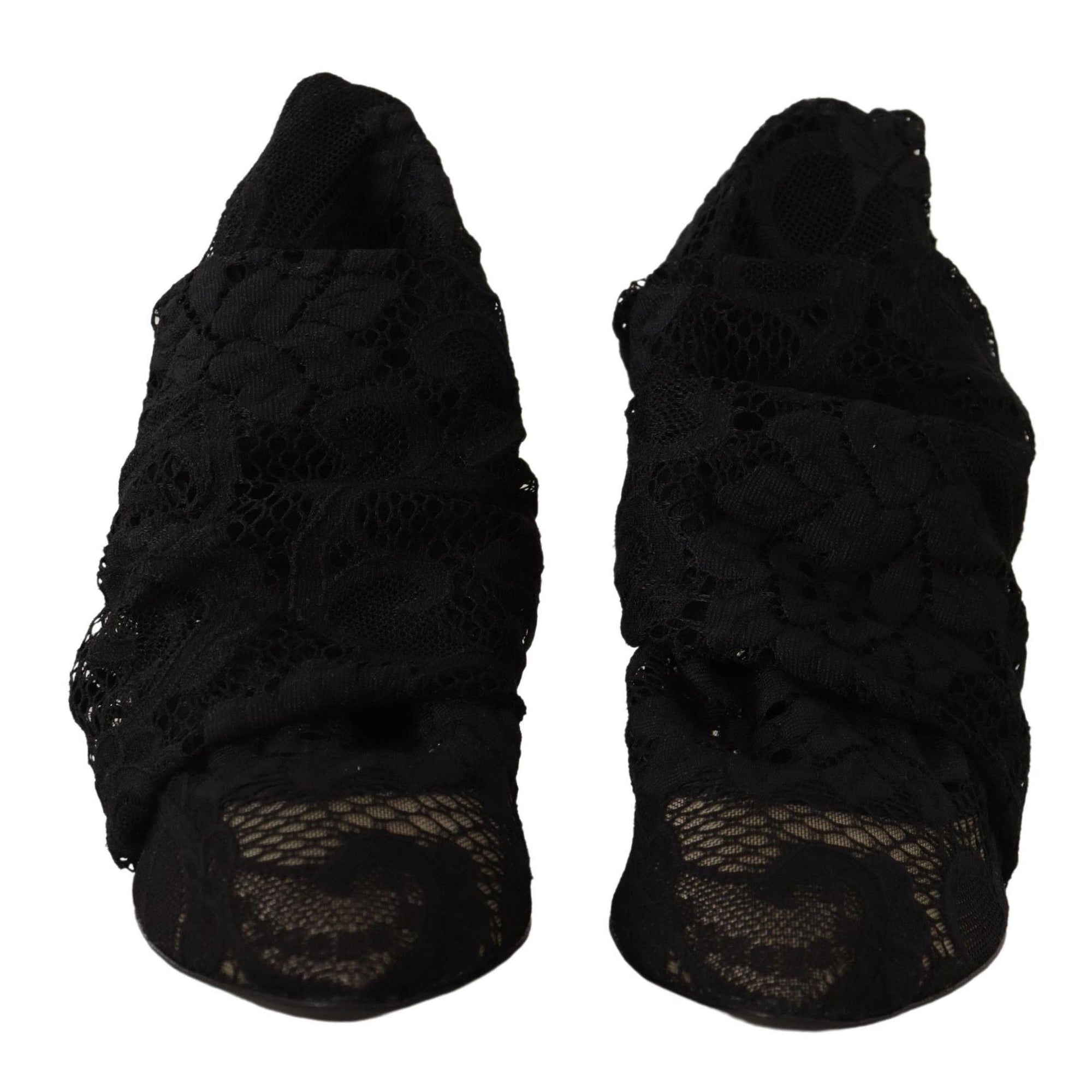 Dolce &amp; Gabbana Elegant Stretch Sock Boots in Sleek Black