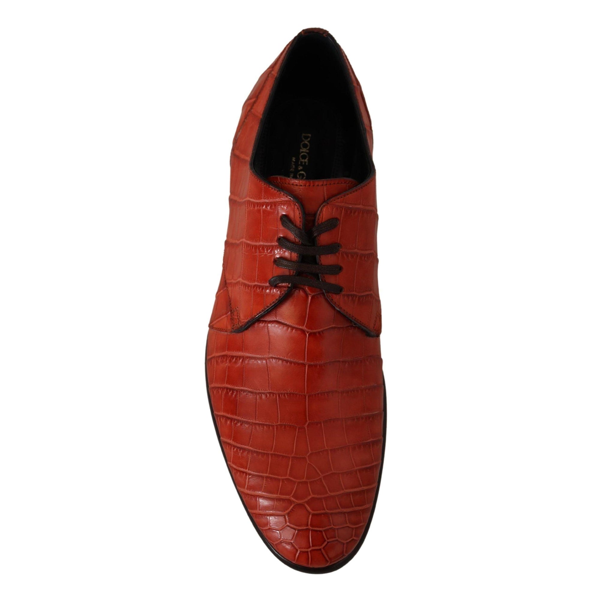 Dolce &amp; Gabbana Exquisite Exotic Croc Leather Lace-Up Dress Shoes