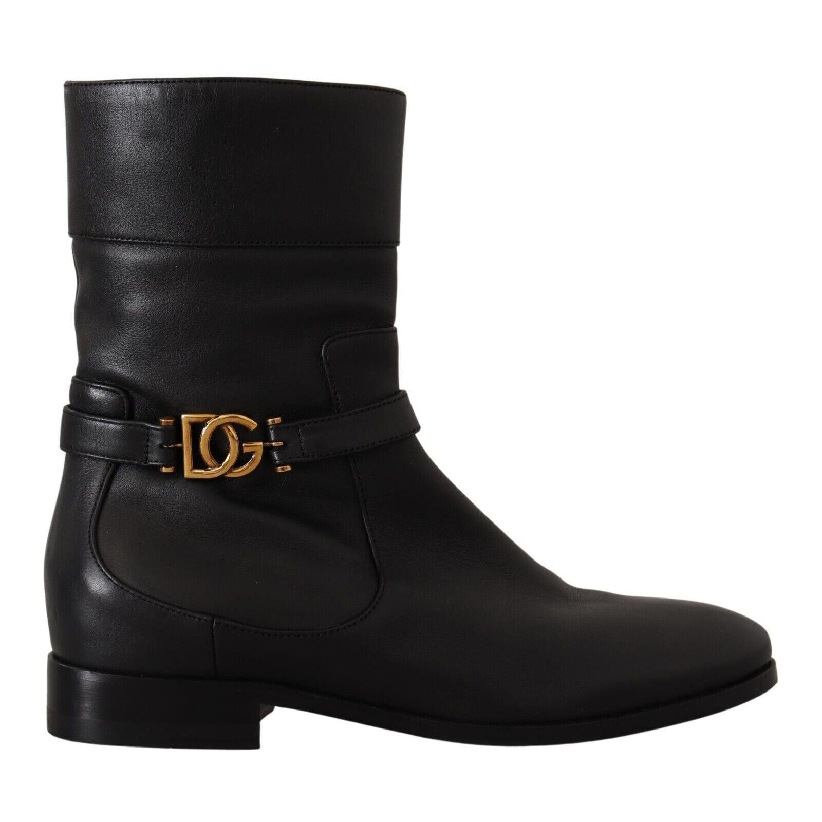 Dolce &amp; Gabbana Elegant Leather Biker Boots