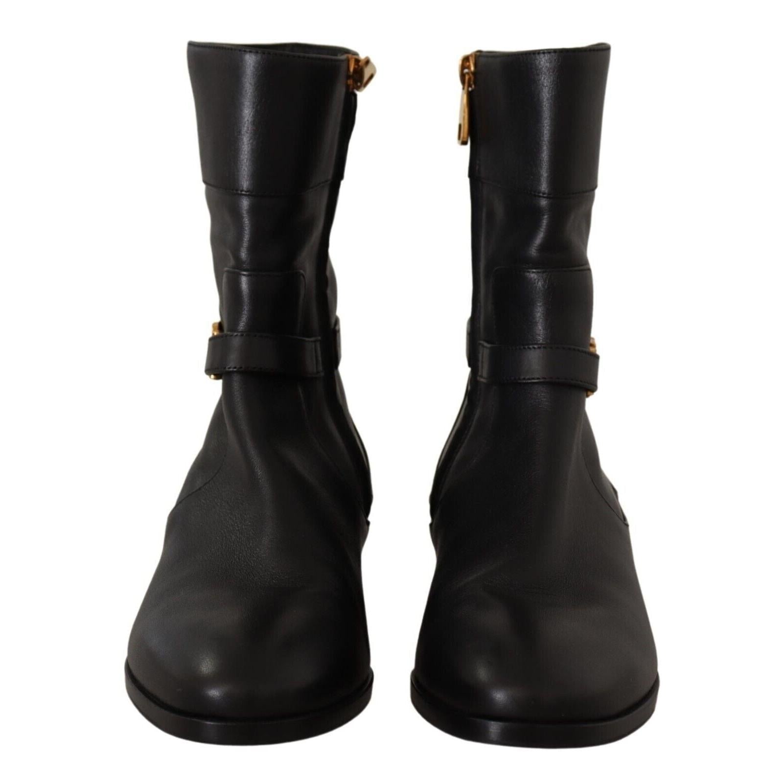 Dolce &amp; Gabbana Elegant Leather Biker Boots