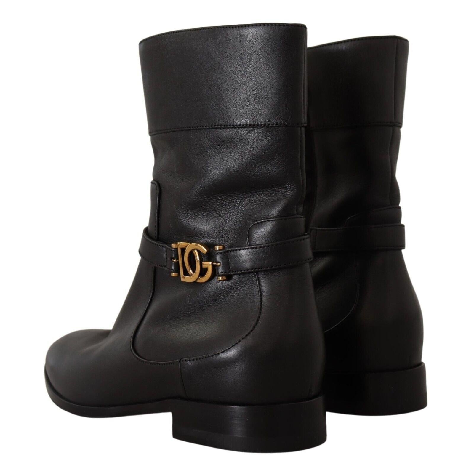 Dolce &amp; Gabbana Elegant Leather Biker Boots
