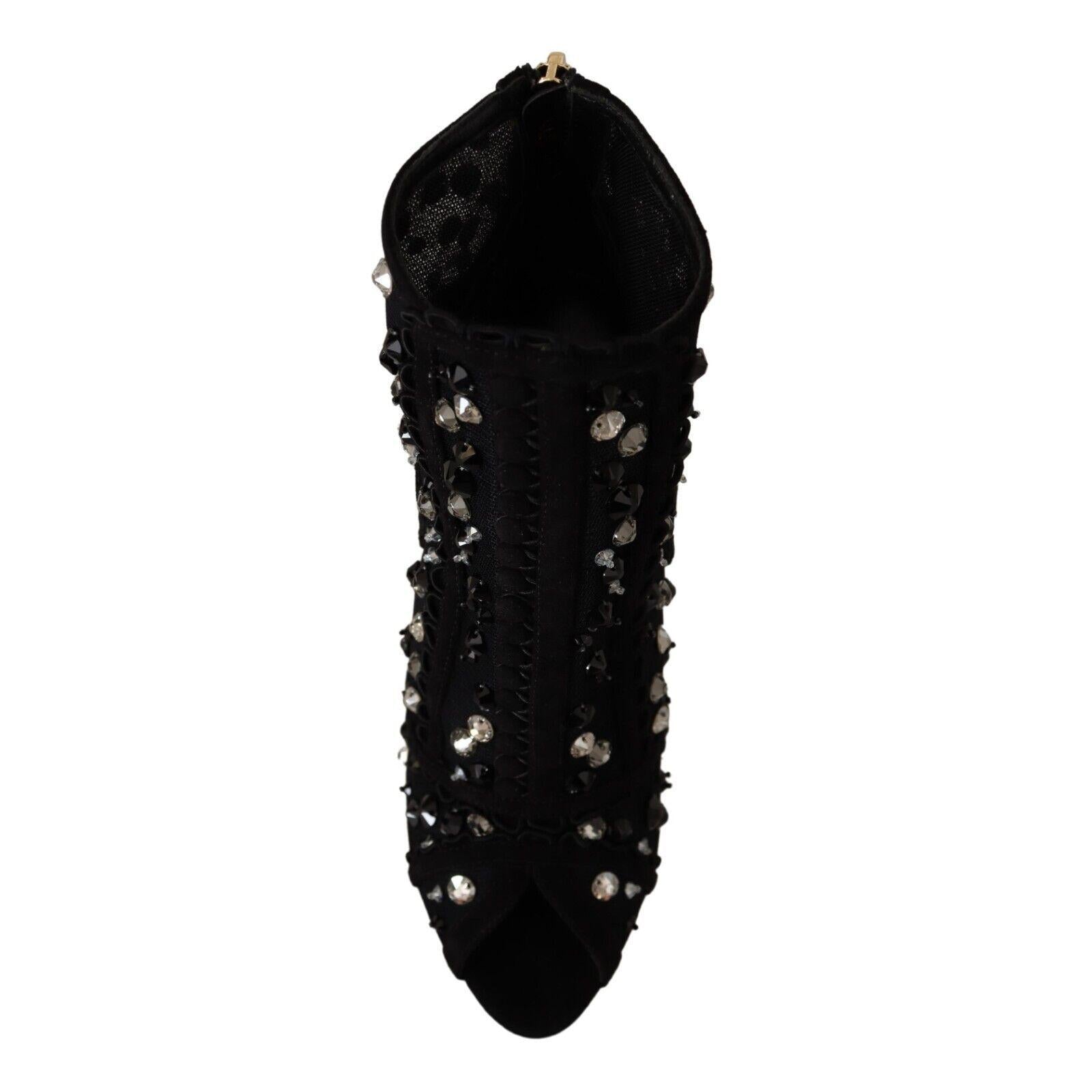 Dolce &amp; Gabbana Embellished Crystal Short Boots