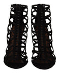 Dolce & Gabbana Elegant Black Suede Heels Sandals