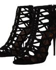 Dolce & Gabbana Elegant Black Suede Heels Sandals