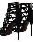 Dolce & Gabbana Elegant Black Suede Heels Sandals