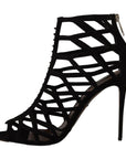 Dolce & Gabbana Elegant Black Suede Heels Sandals