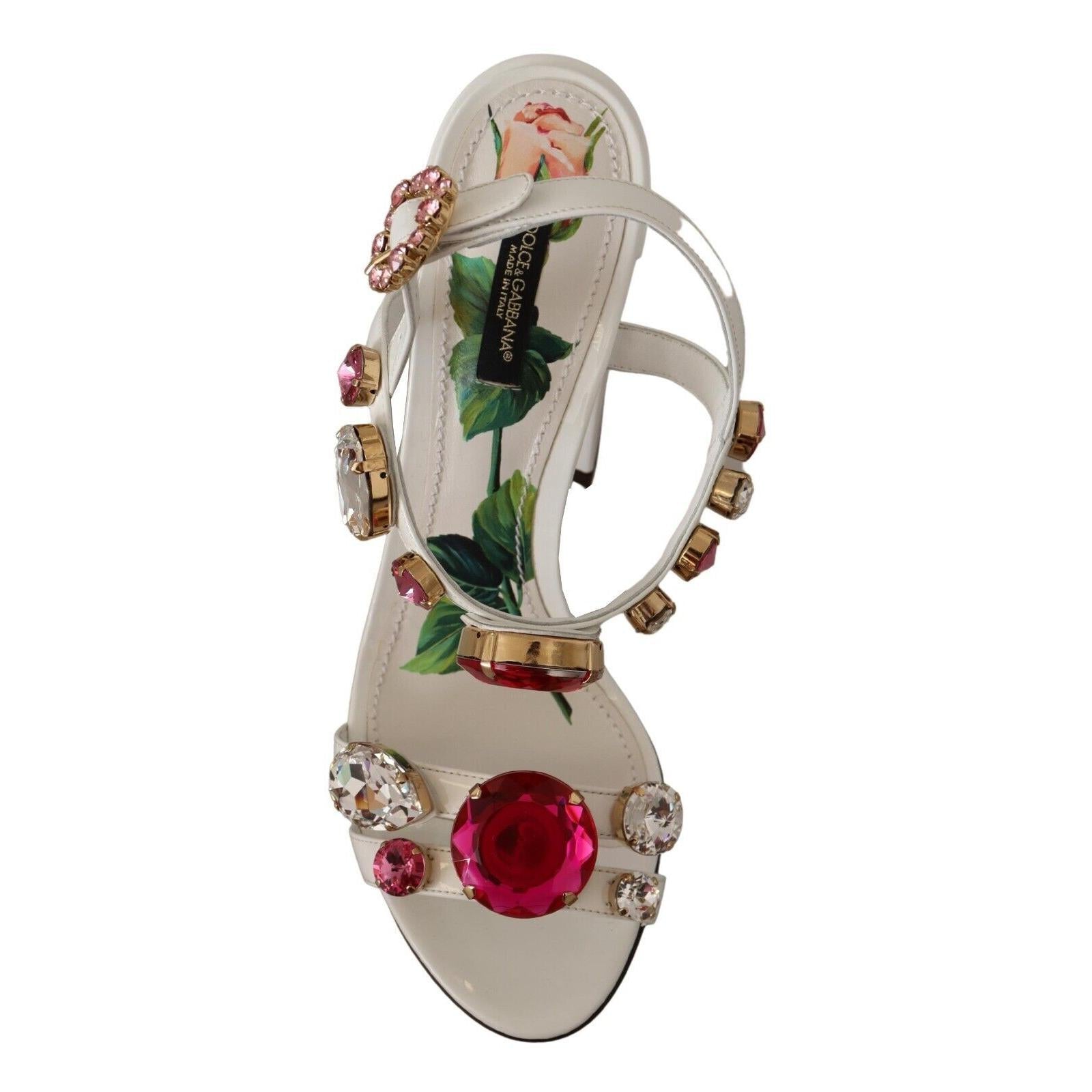 Dolce &amp; Gabbana Keira Crystal-Embellished Ankle Strap Heels