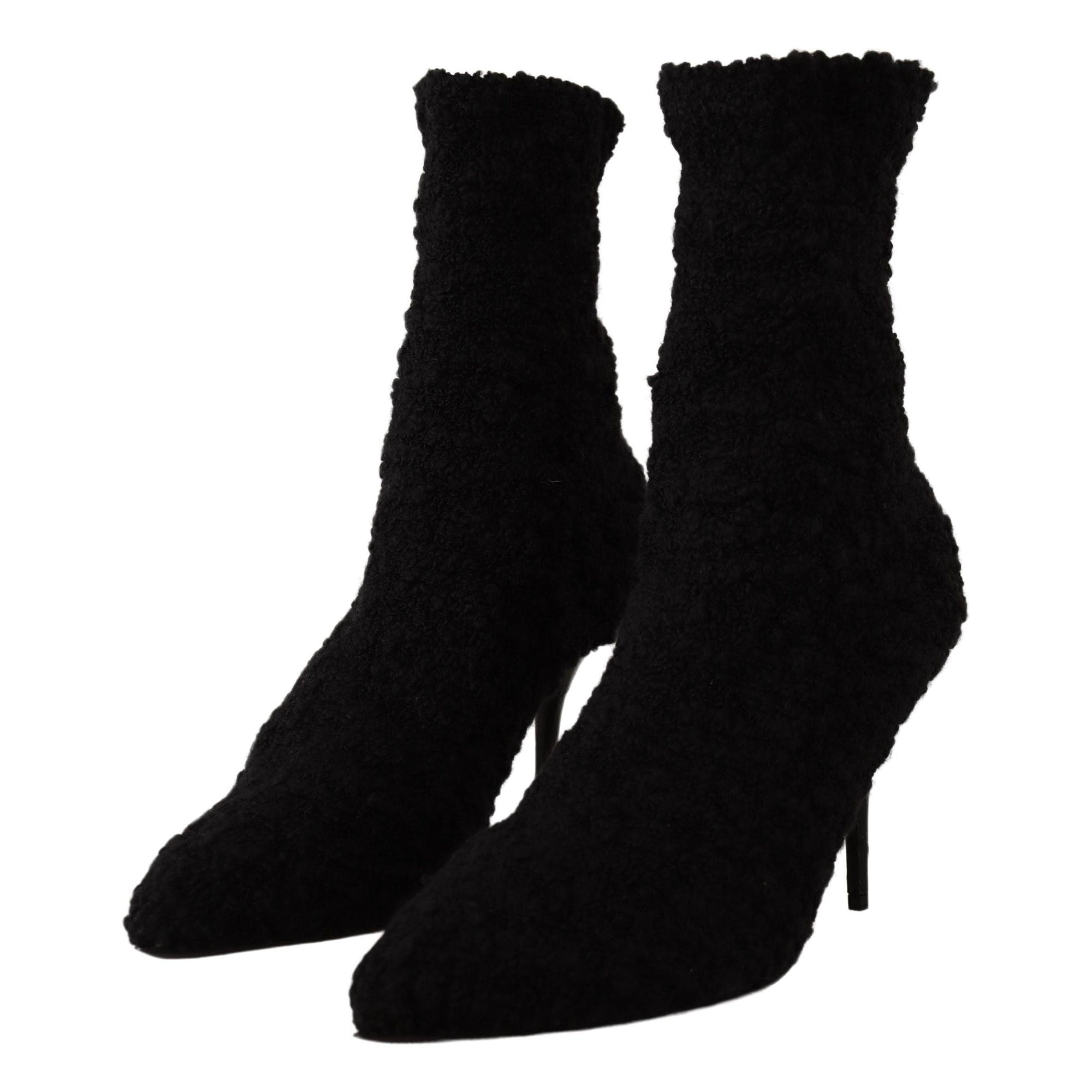 Dolce &amp; Gabbana Elegant Black Mid-Calf Viscose Boots
