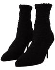 Dolce & Gabbana Elegant Black Mid-Calf Viscose Boots