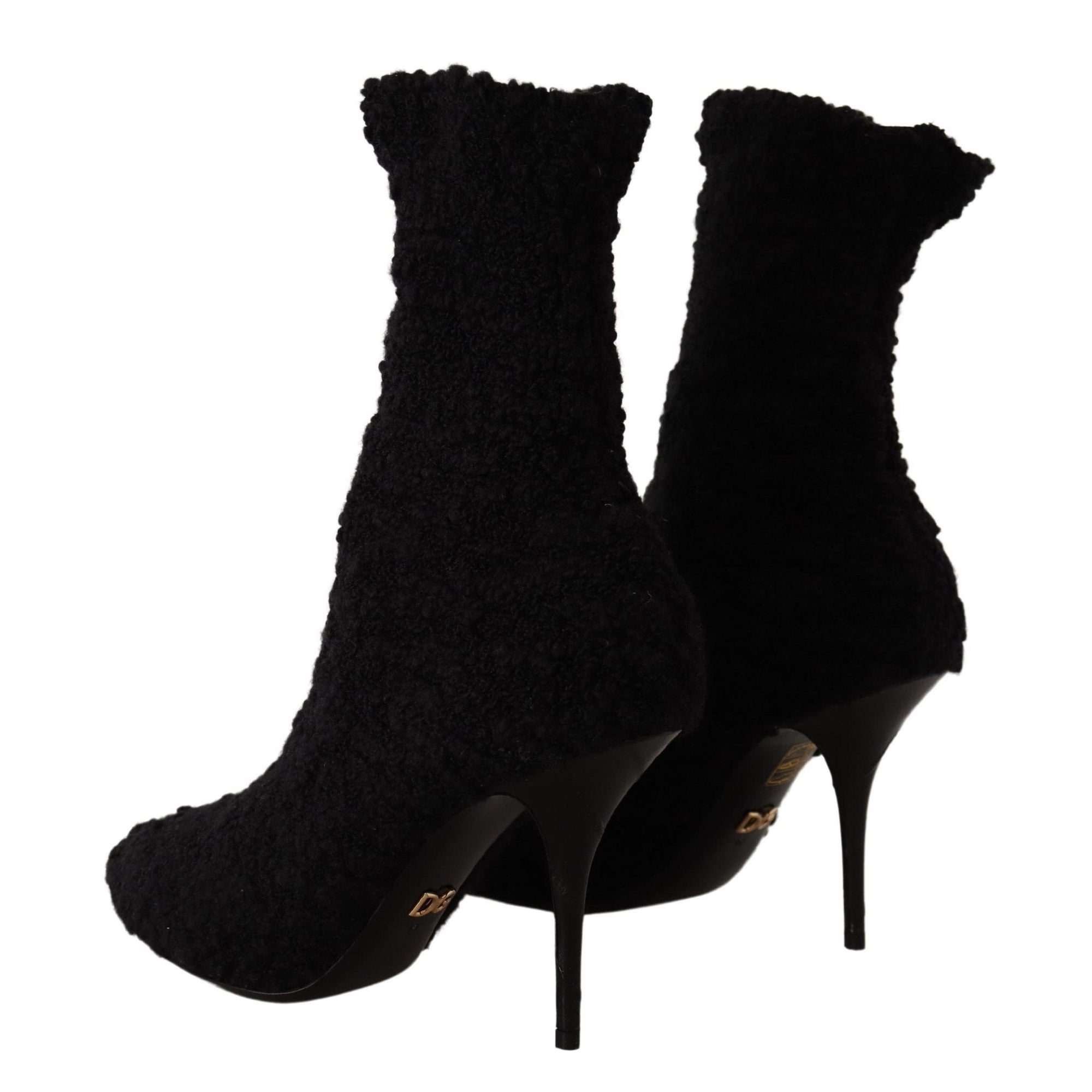 Dolce &amp; Gabbana Elegant Black Mid-Calf Viscose Boots