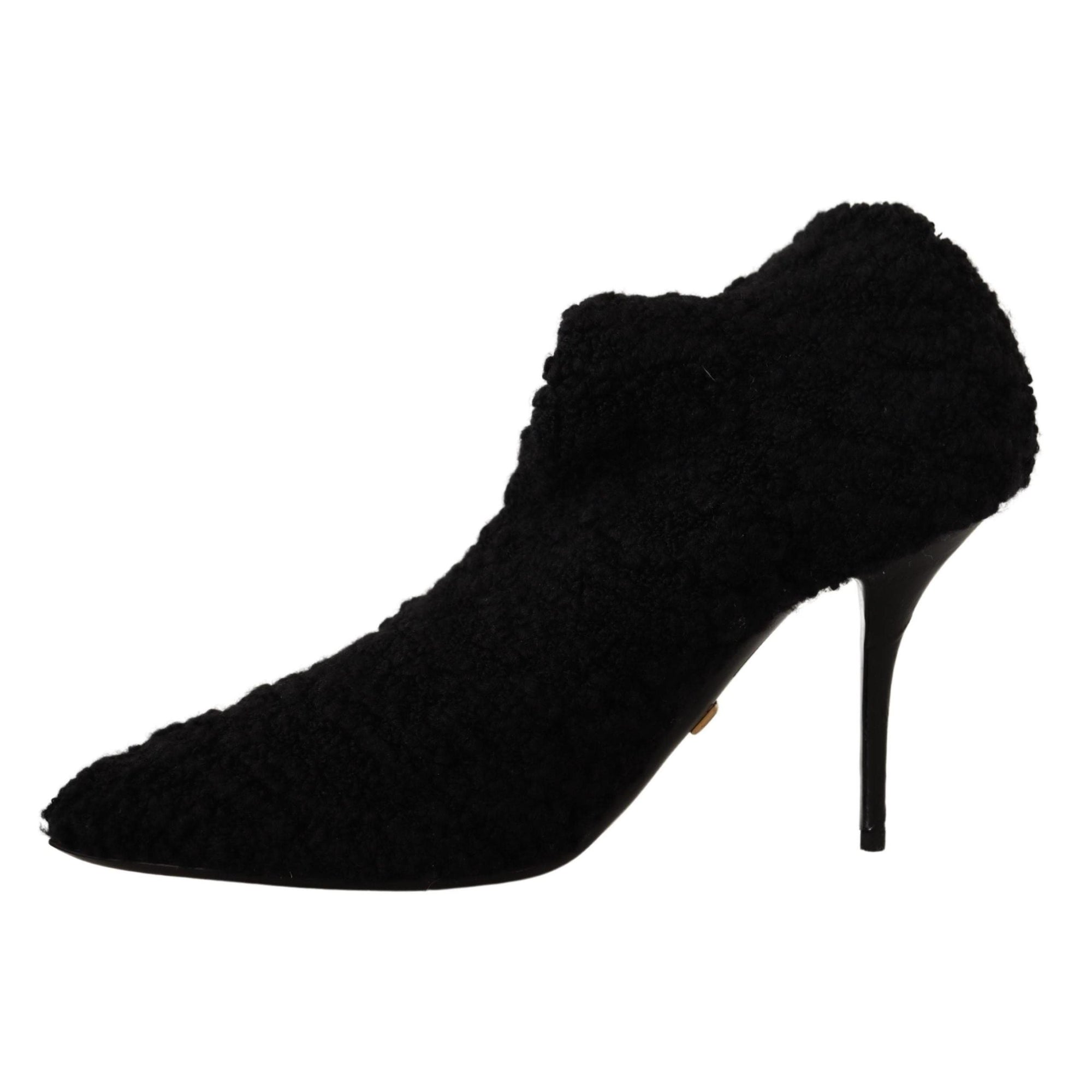 Dolce &amp; Gabbana Elegant Black Mid-Calf Viscose Boots