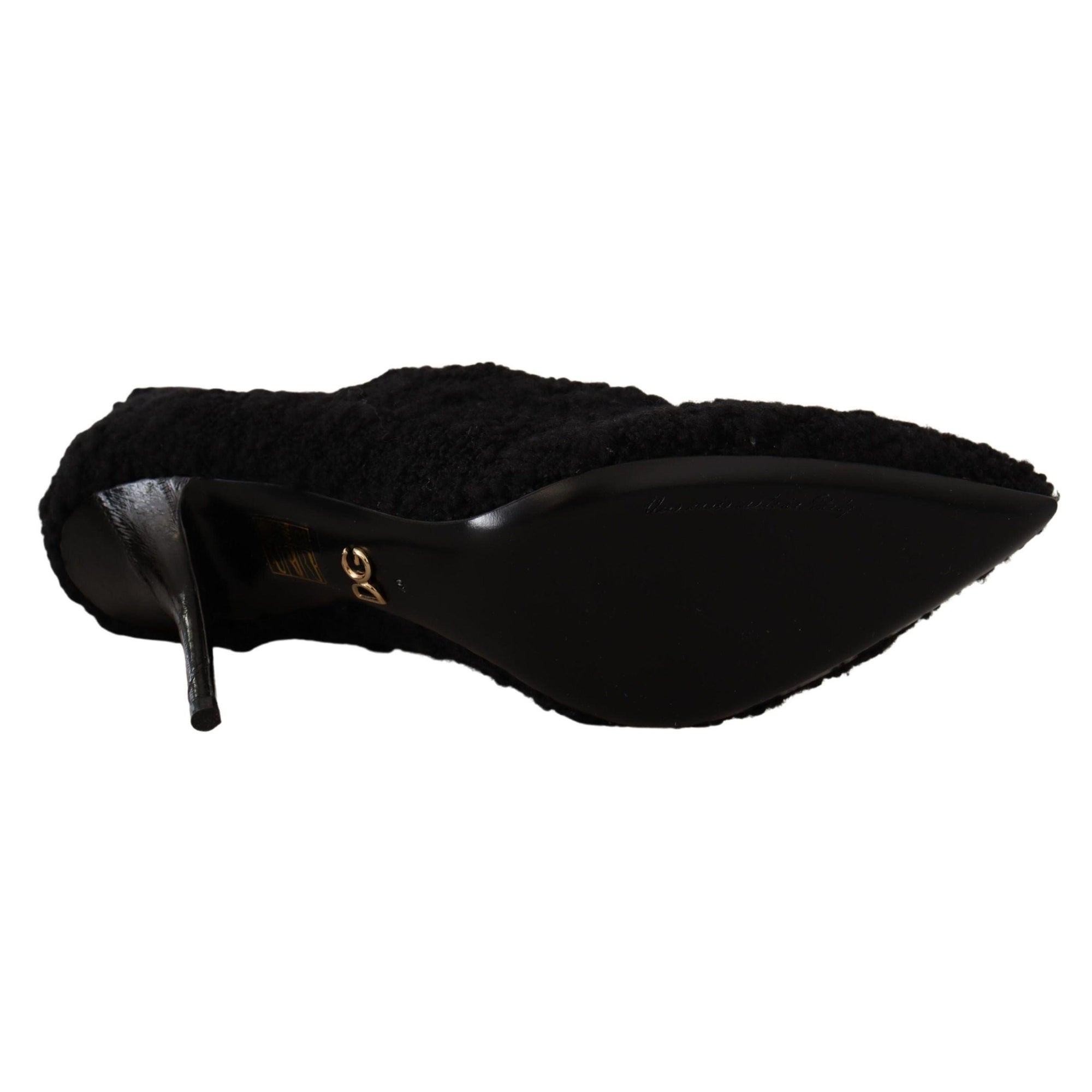 Dolce &amp; Gabbana Elegant Black Mid-Calf Viscose Boots