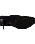 Dolce & Gabbana Elegant Black Mid-Calf Viscose Boots