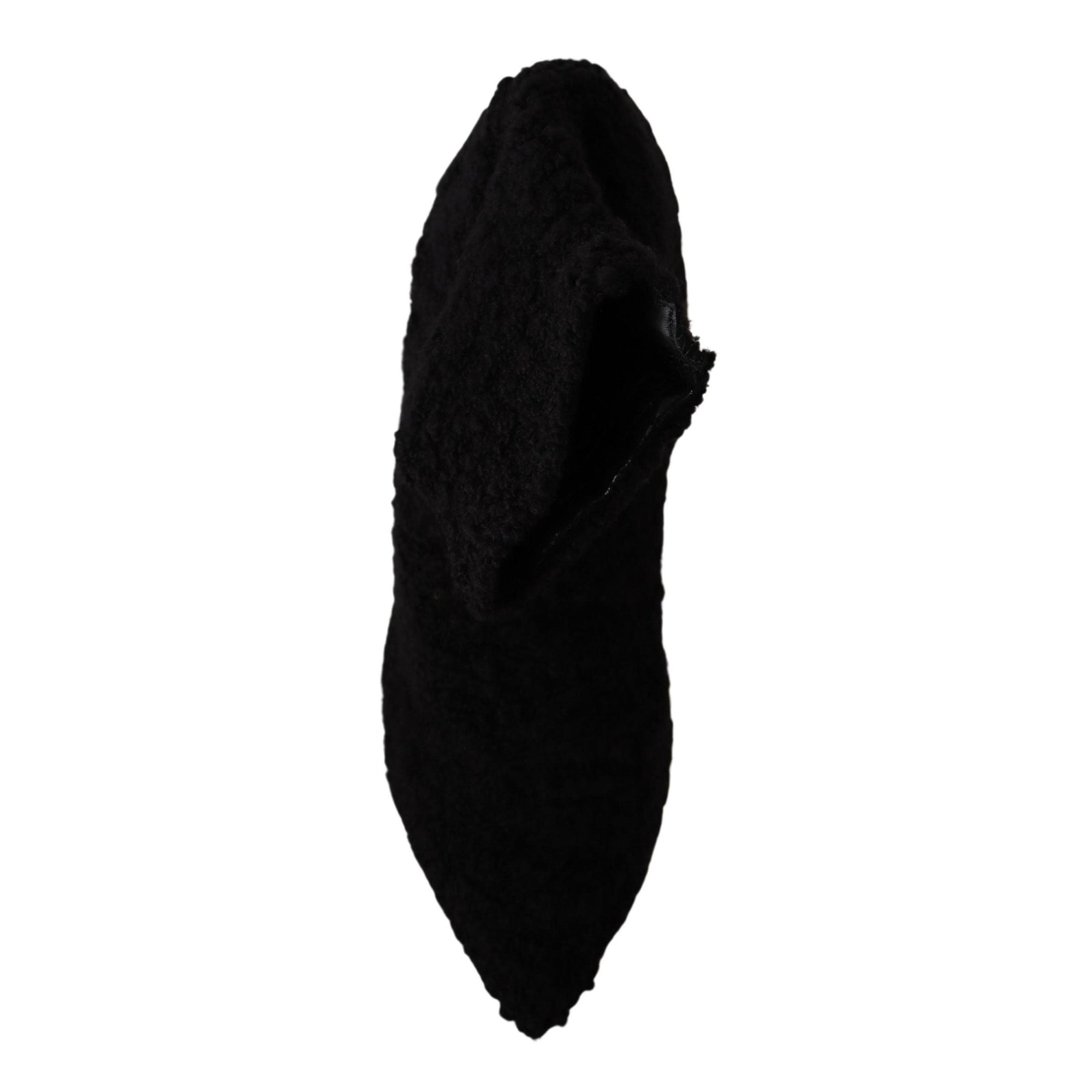 Dolce &amp; Gabbana Elegant Black Mid-Calf Viscose Boots