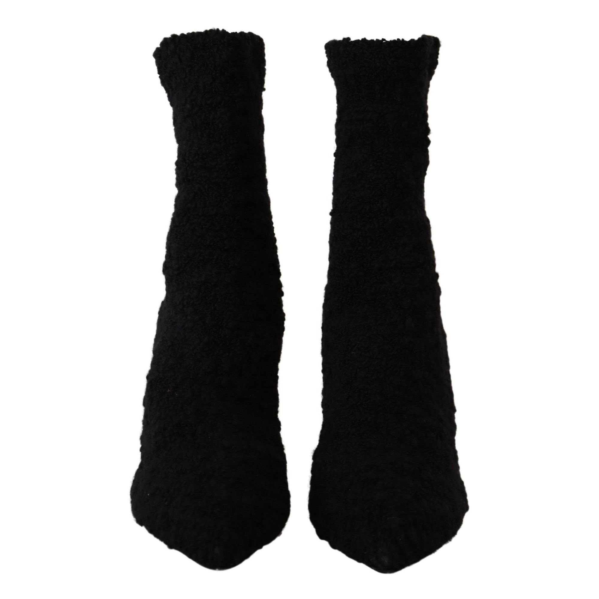 Dolce &amp; Gabbana Elegant Black Mid-Calf Viscose Boots