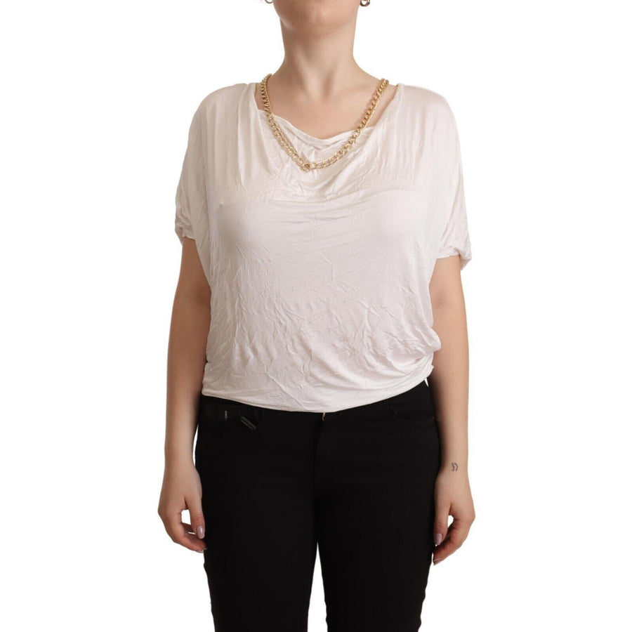 Guess By Marciano Elegant White Gold Chain T-Shirt Top