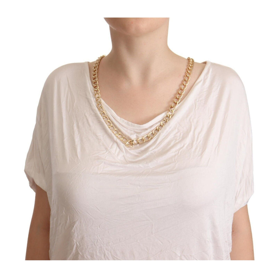 Guess By Marciano Elegant White Gold Chain T-Shirt Top