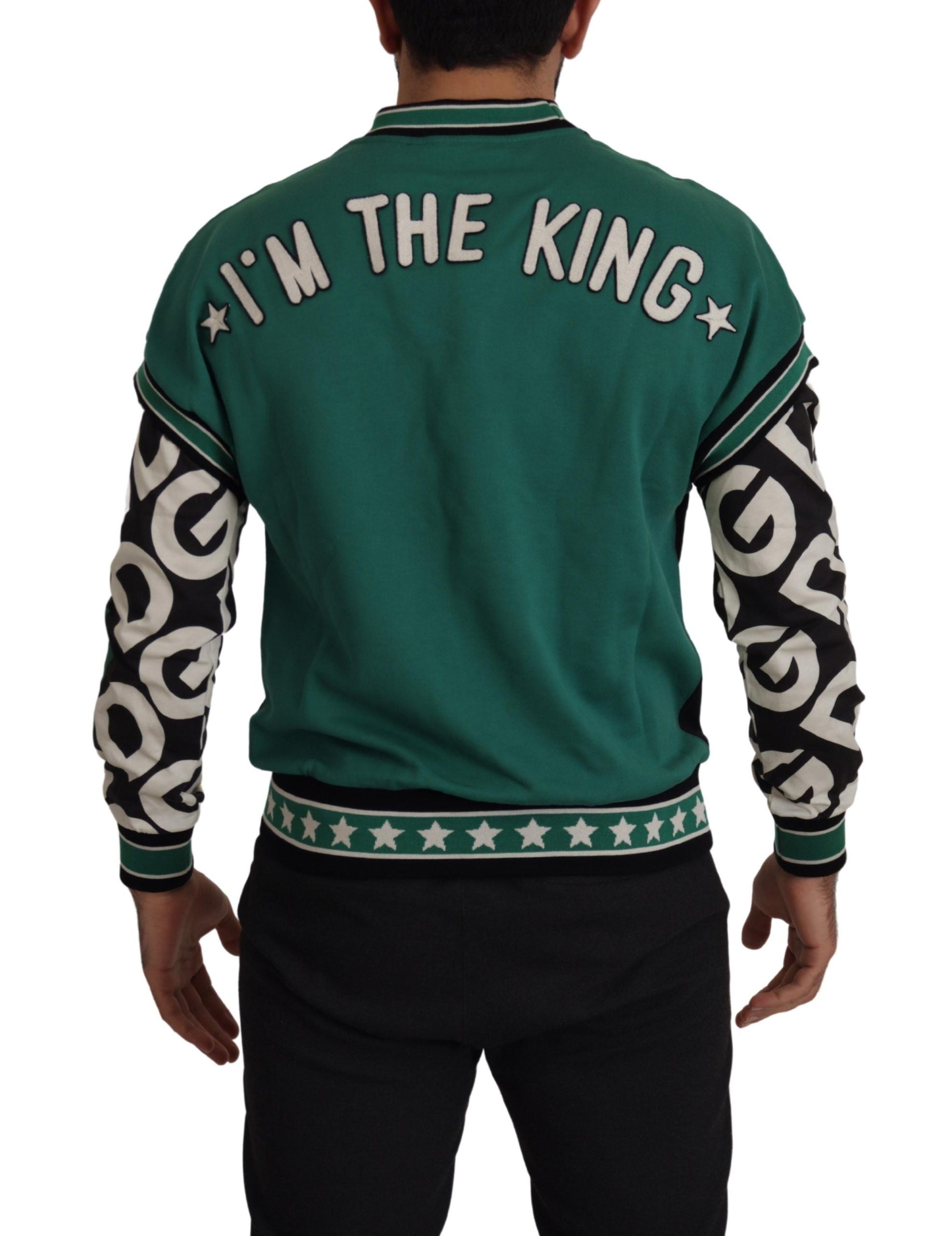 Dolce &amp; Gabbana Regal Crewneck Pullover Sweater - Black &amp; Green