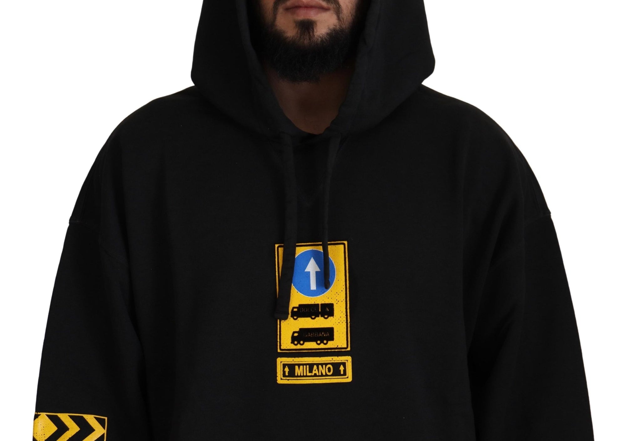 Dolce &amp; Gabbana Elegant Black Cotton Hooded Sweater