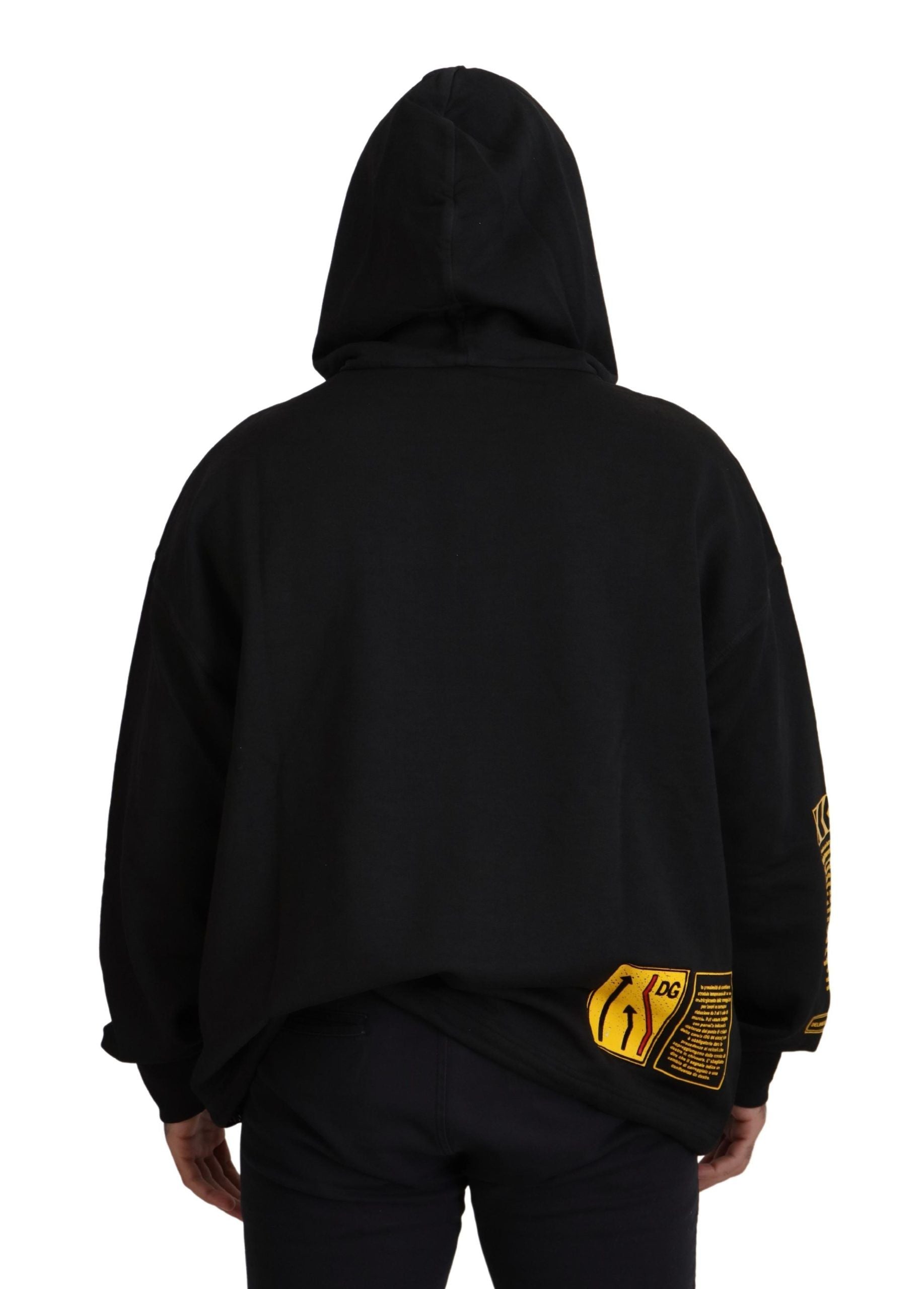 Dolce &amp; Gabbana Elegant Black Cotton Hooded Sweater