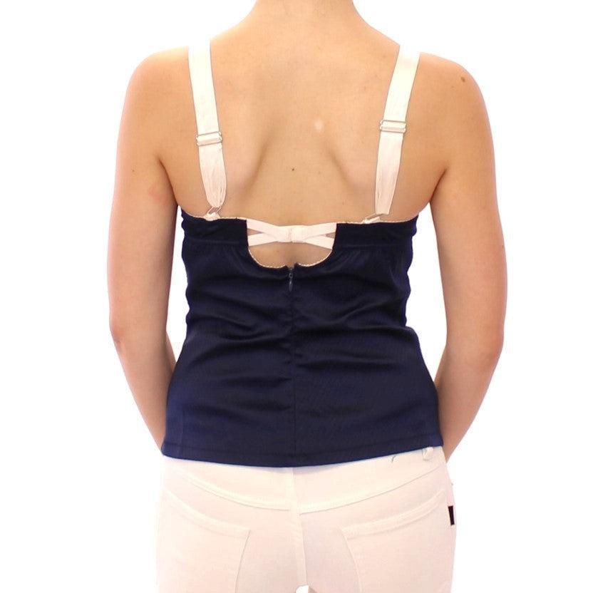 Dolce &amp; Gabbana Blue Sailor Motif Stretch Tank Top