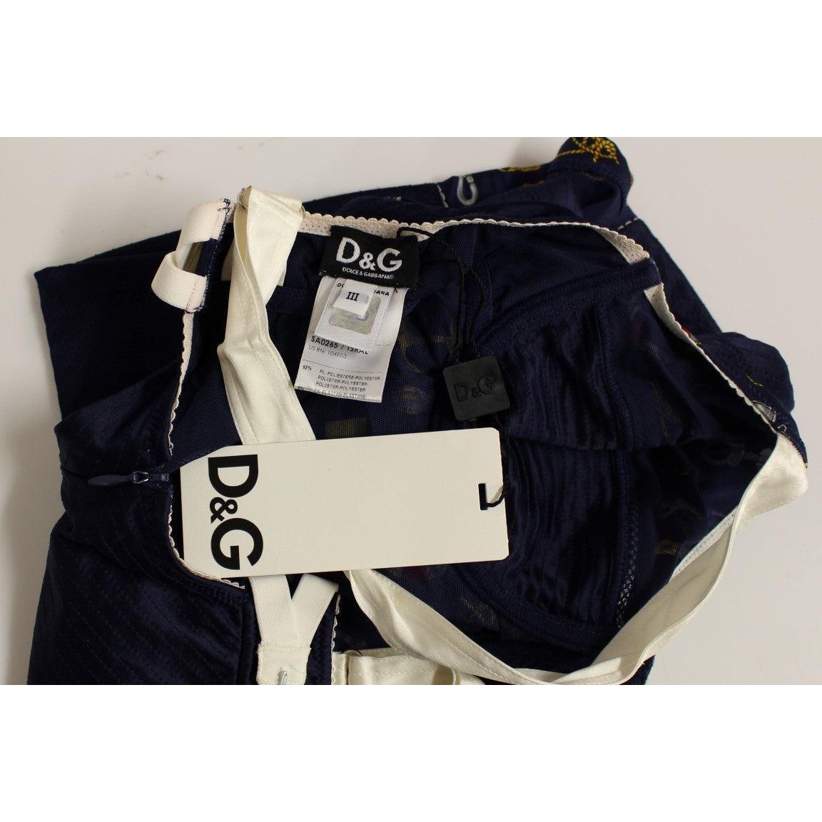Dolce &amp; Gabbana Blue Sailor Motif Stretch Tank Top