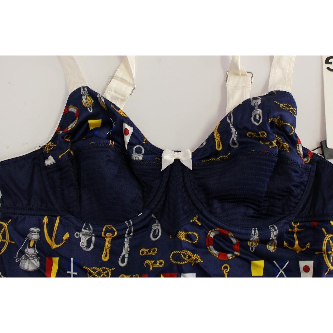 Dolce &amp; Gabbana Blue Sailor Motif Stretch Tank Top