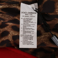 Dolce & Gabbana Elegant Red Leopard Trench Coat