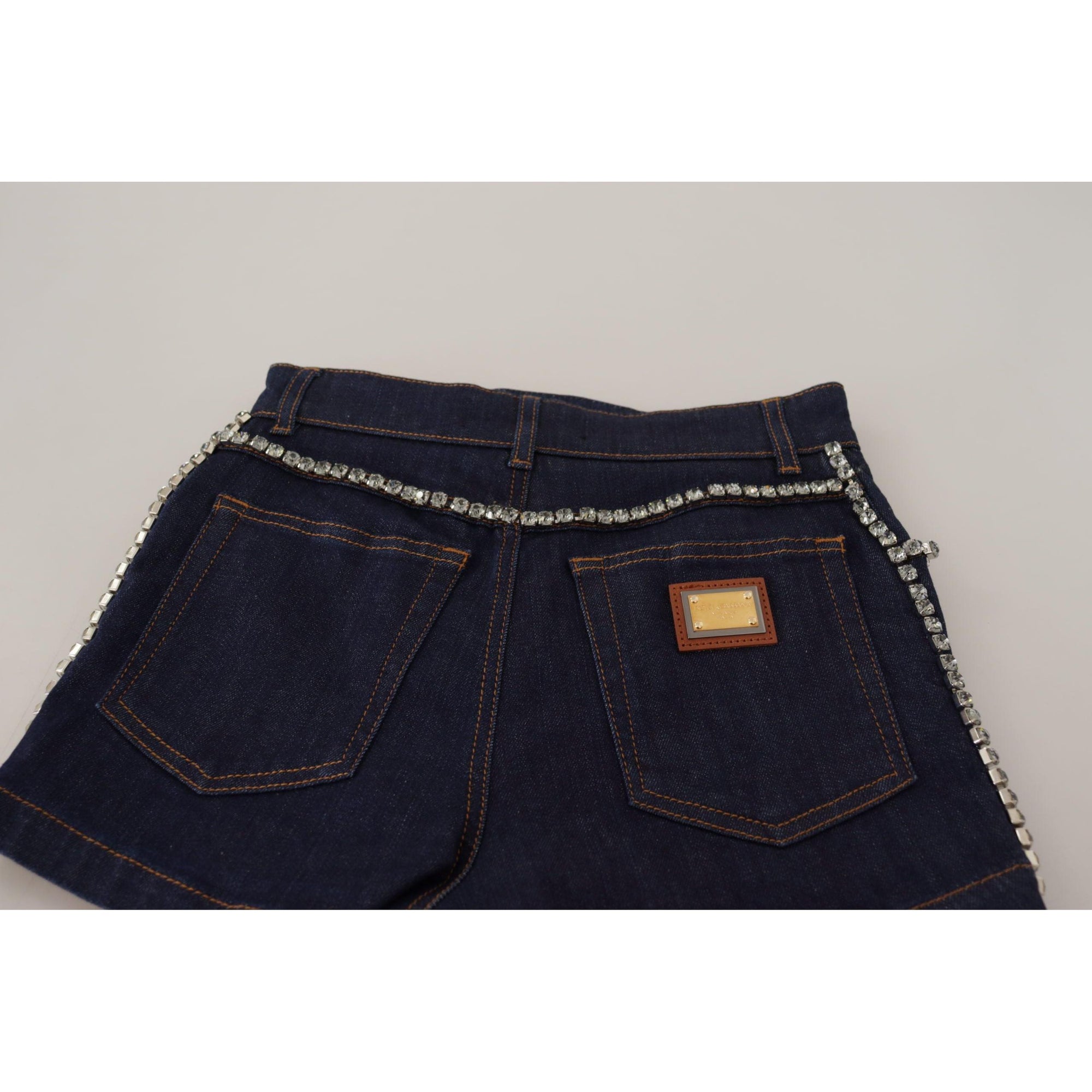 Dolce &amp; Gabbana Chic High Waist Hot Pants Shorts with Crystal Detailing