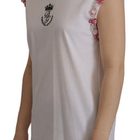 Dolce & Gabbana Chic Sequined Crown Tank Top T-Shirt