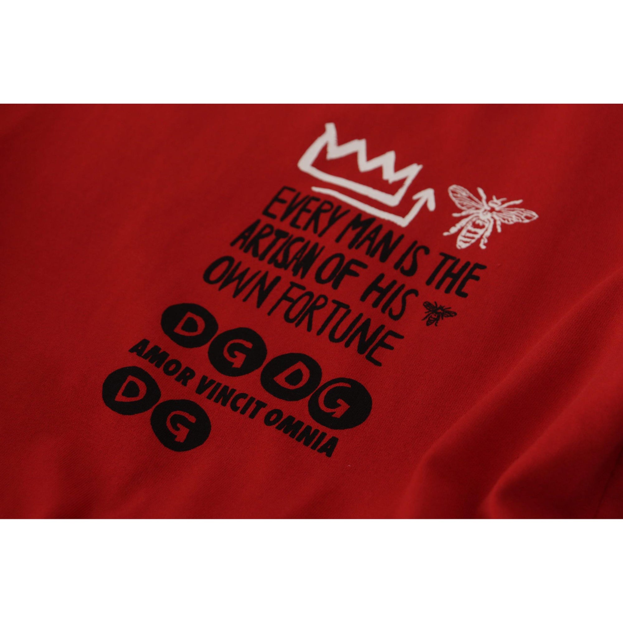 Dolce &amp; Gabbana Elegant Red Crewneck Cotton Tee