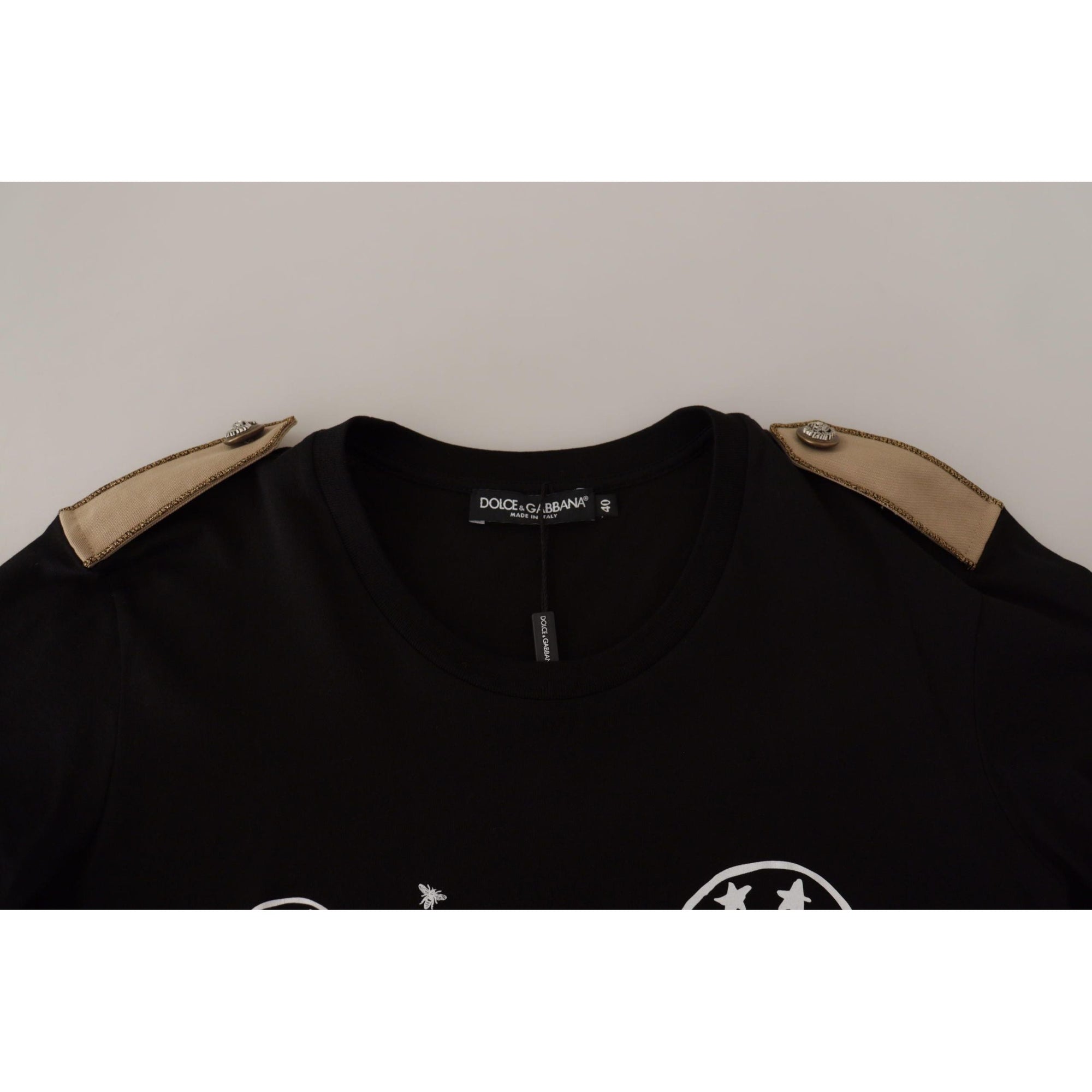 Dolce &amp; Gabbana Chic Black Logo Cotton Tee for Women