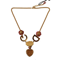 Dolce & Gabbana Glamorous Gold Crystal Charm Necklace