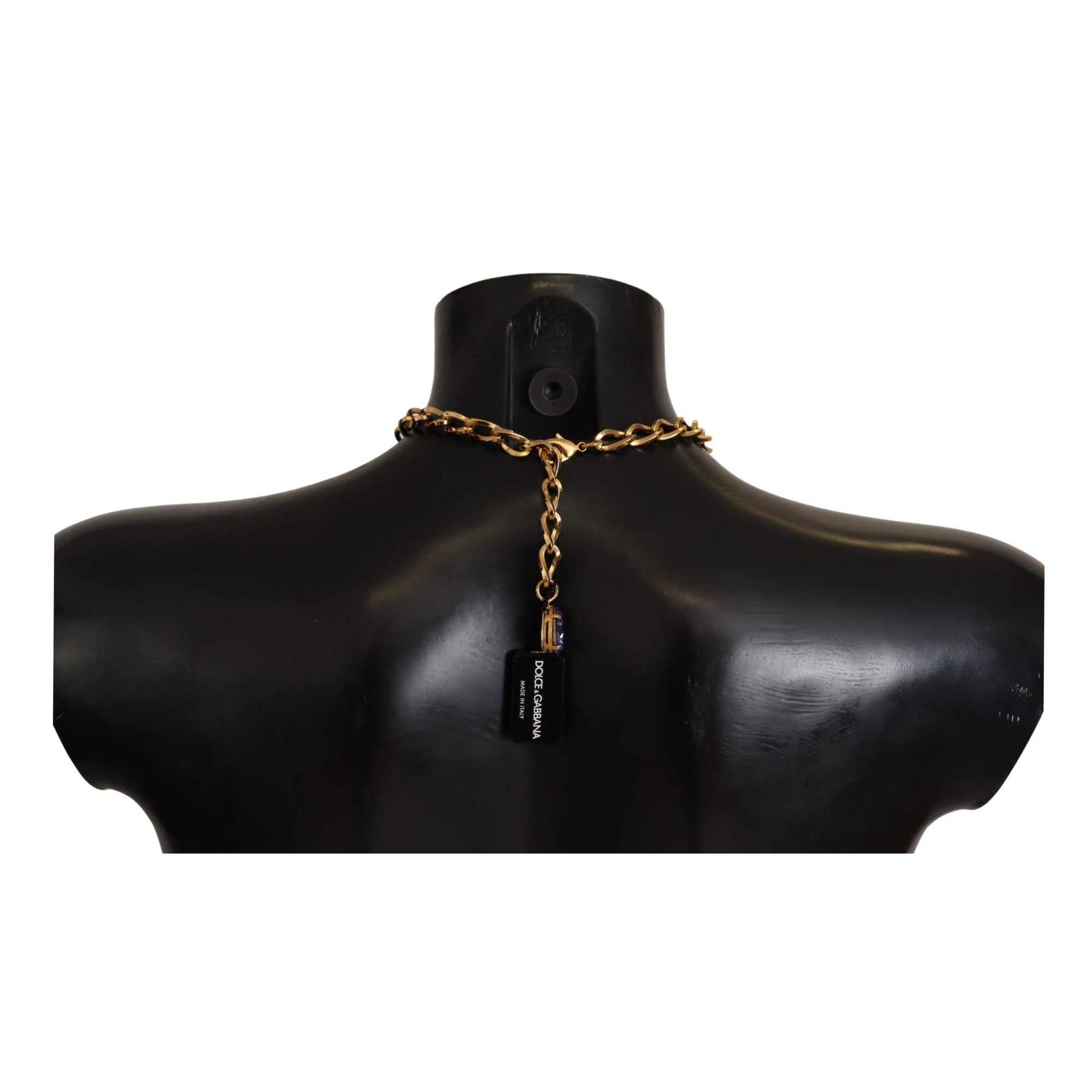 Dolce &amp; Gabbana Elegant Floral Crystal Statement Necklace