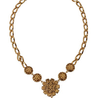 Dolce & Gabbana Elegant Floral Crystal Statement Necklace