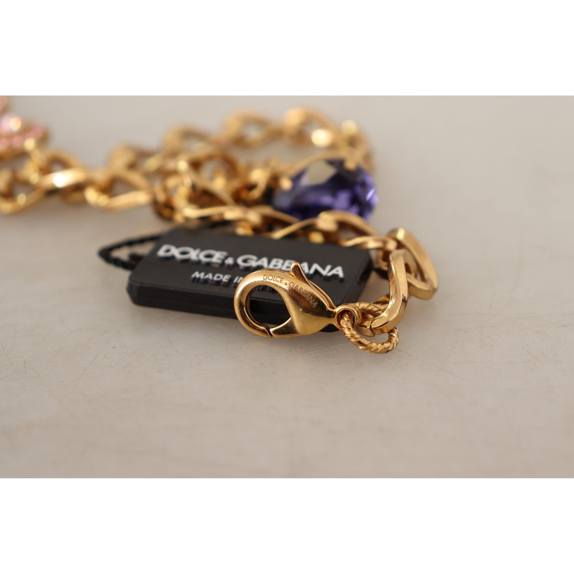 Dolce &amp; Gabbana Elegant Floral Crystal Statement Necklace
