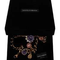 Dolce & Gabbana Elegant Floral Crystal Statement Necklace