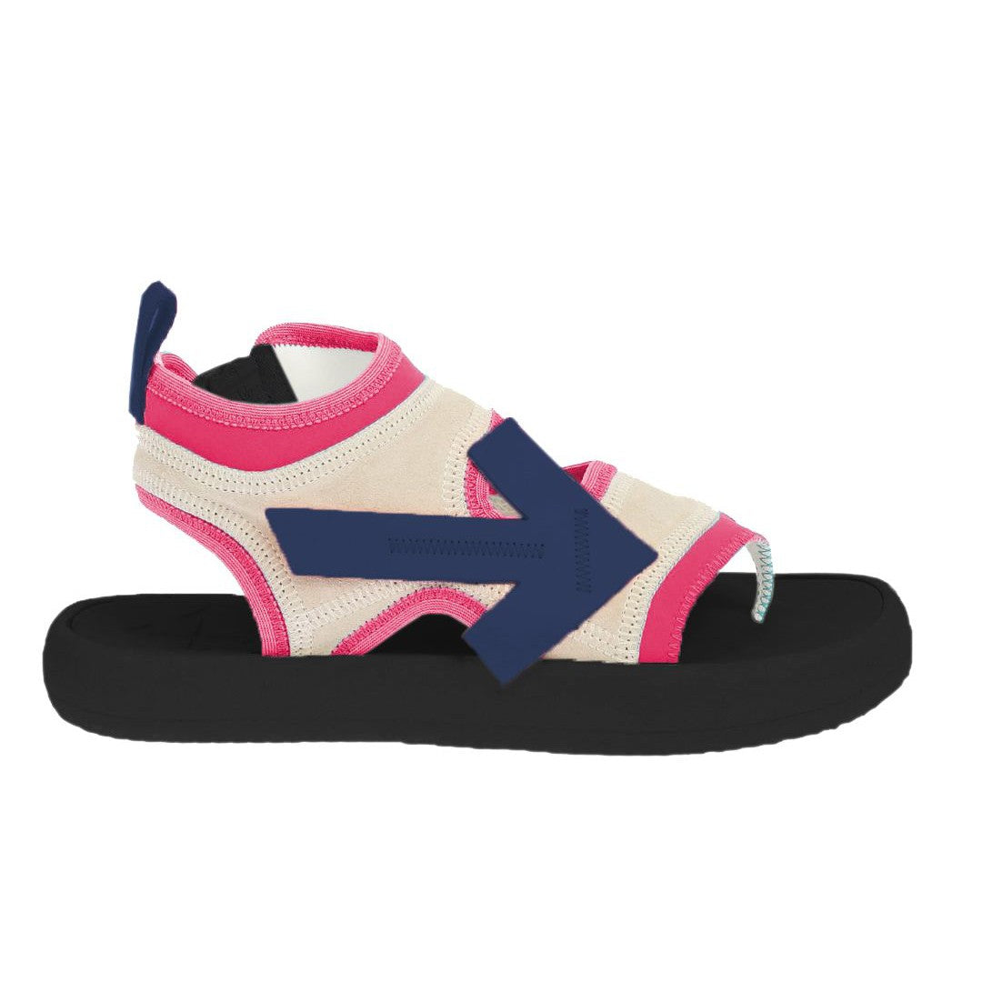 Off-White Fuchsia Neoprene Suede Sandals