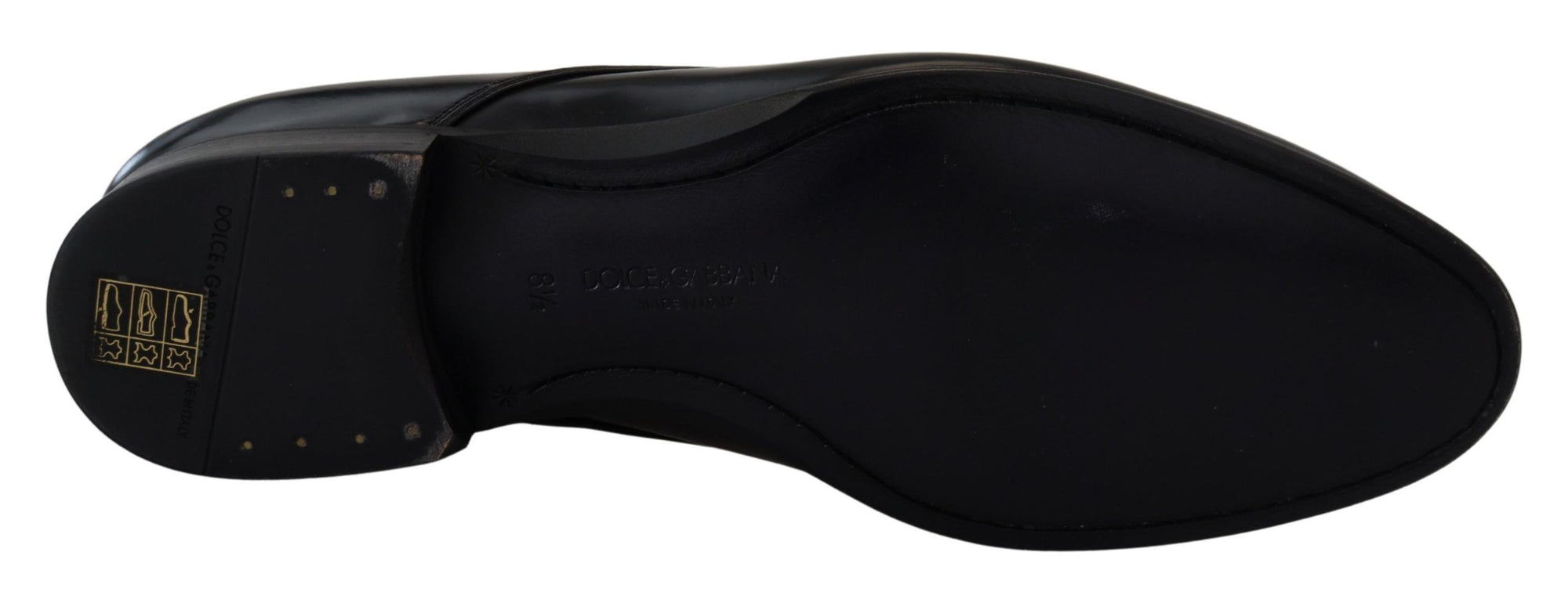 Dolce &amp; Gabbana Elegant Black Leather Derby Shoes