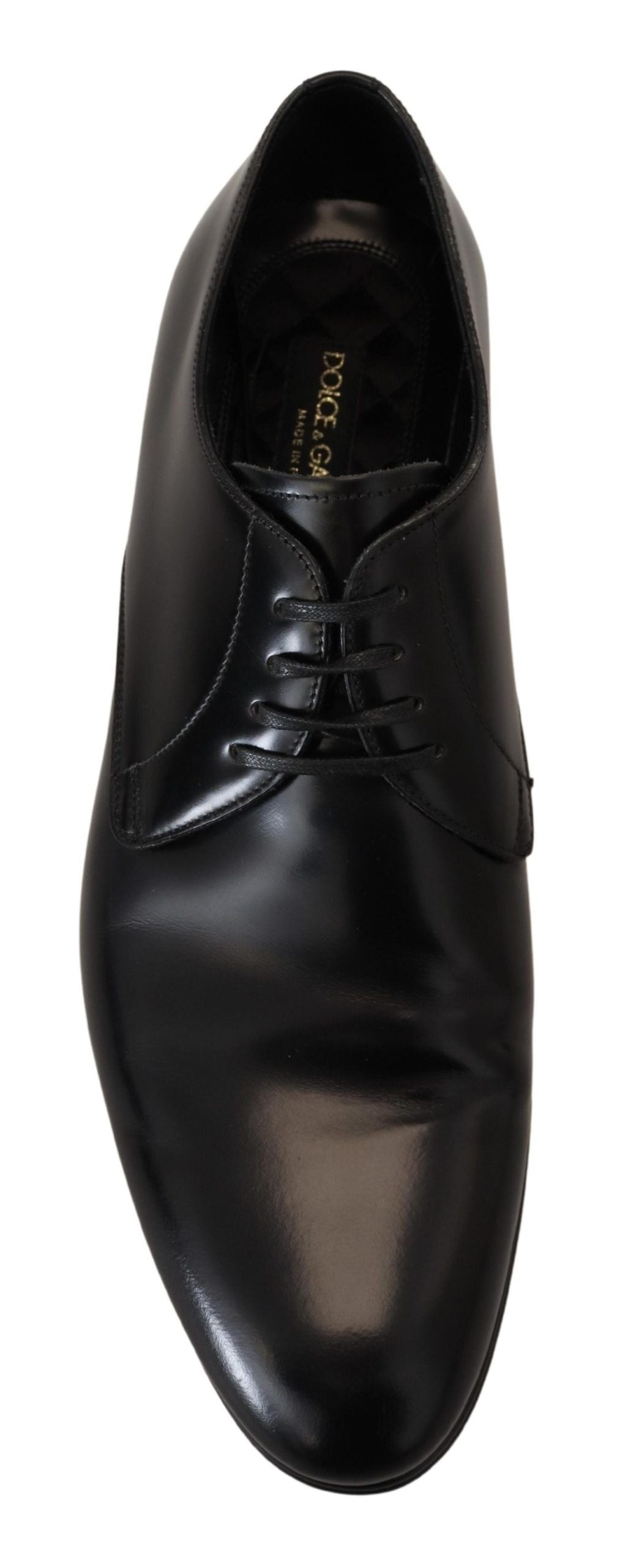 Dolce &amp; Gabbana Elegant Black Leather Derby Shoes