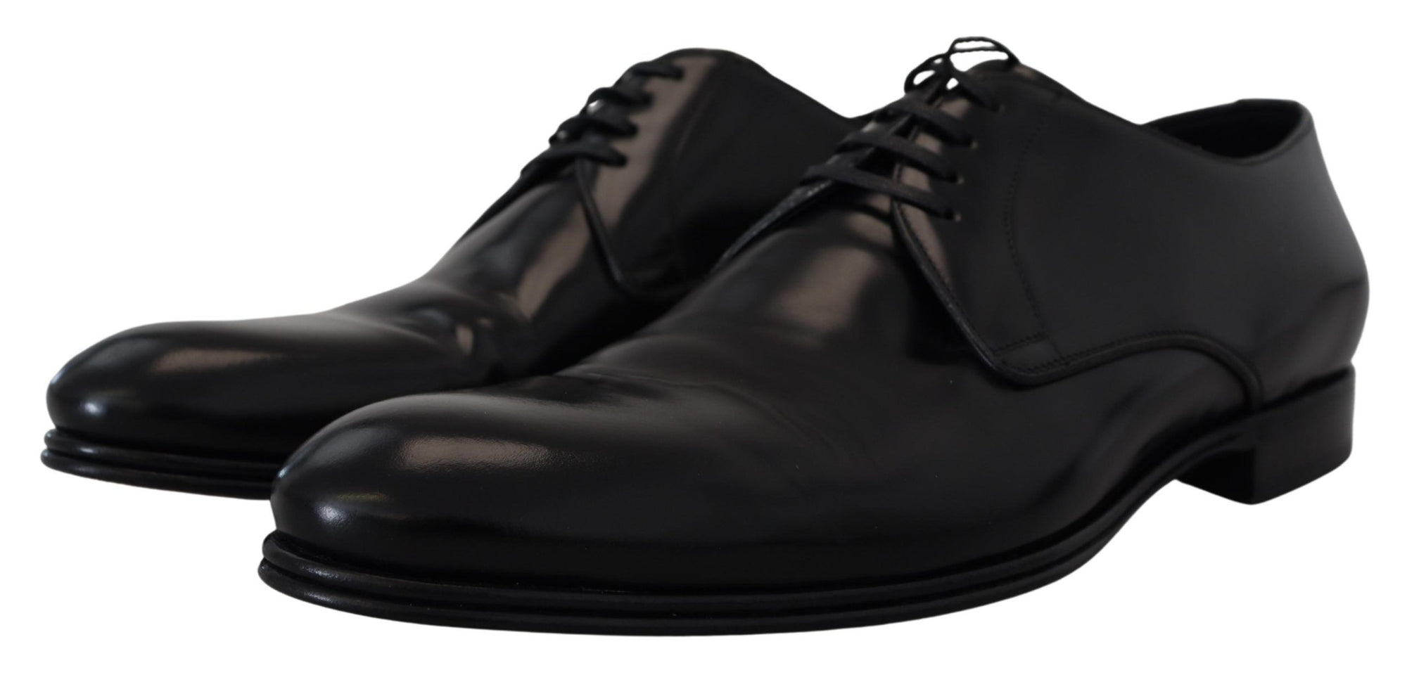 Dolce &amp; Gabbana Elegant Black Leather Derby Shoes