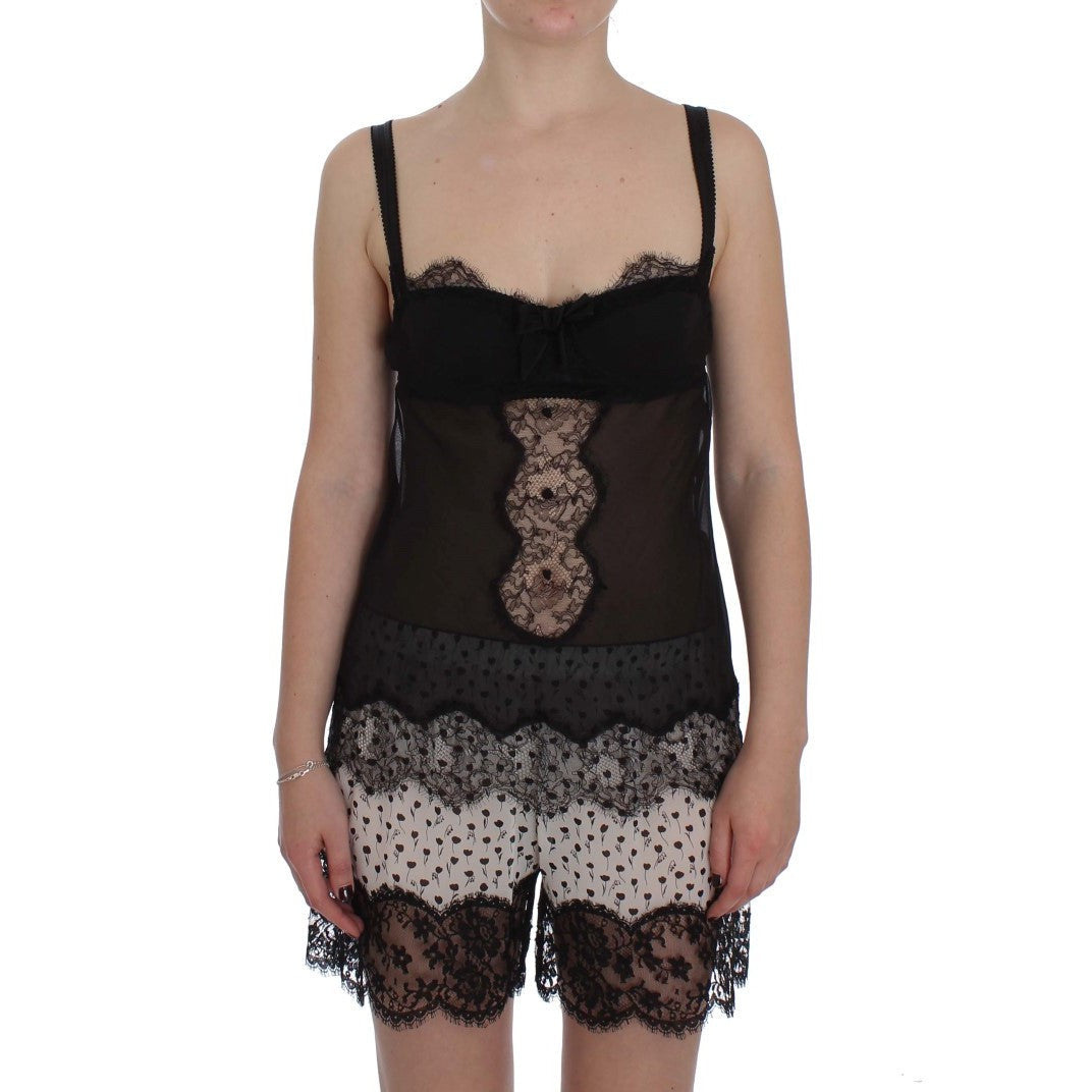 Dolce & Gabbana Elegant Silk Floral Lace Babydoll Chemise