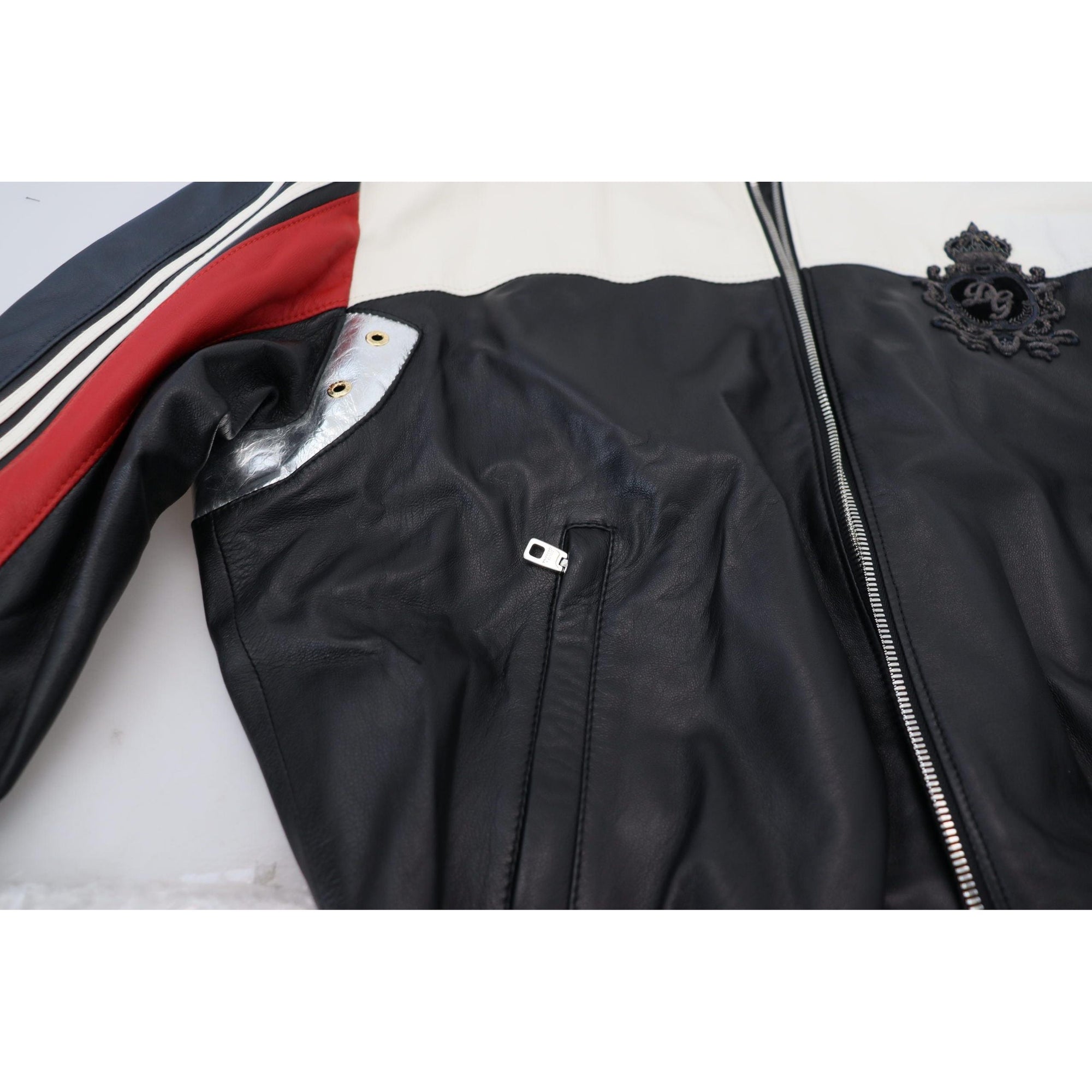 Dolce &amp; Gabbana Elite Black Leather Hooded Bomber Jacket